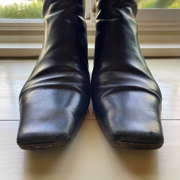 Women's Prada Black Short Boot Size 7 1 1/4 inch Heel - Picture 8 of 12
